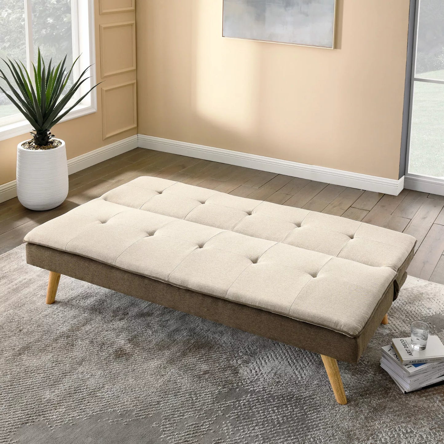 Zuma 3 Seater Fabric Sofa Bed with 3 Reclining Positions and Wooden Frame