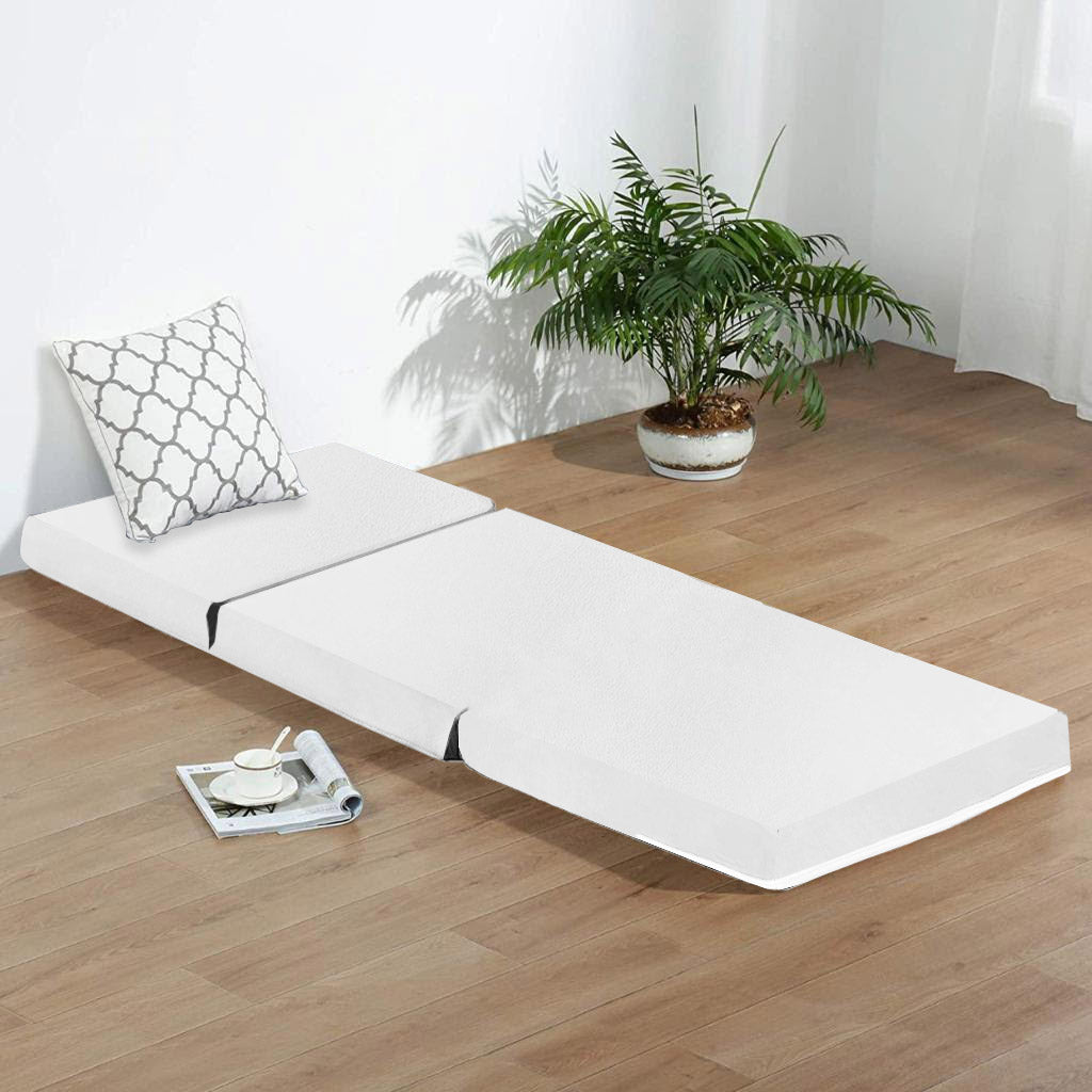 Kids Folding Faux Leather Futon Mattress - Multiple Colours Available