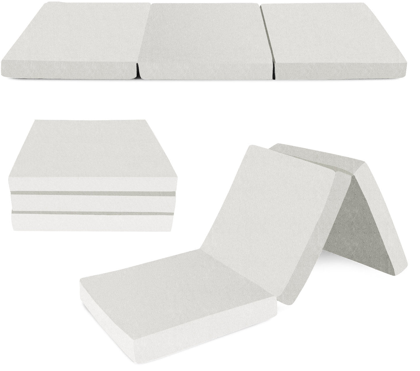 Kids Folding Faux Leather Futon Mattress - Multiple Colours Available