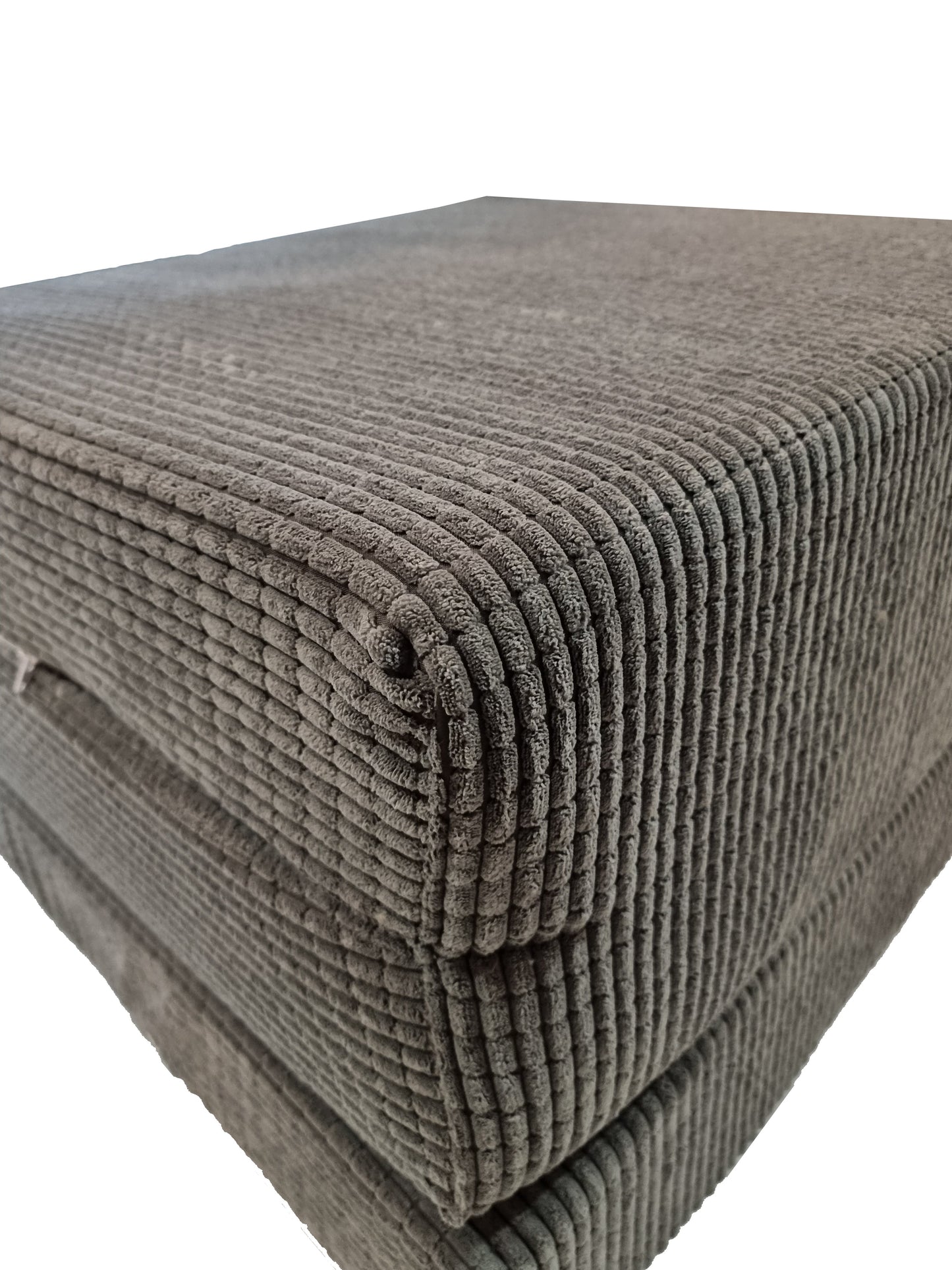 Tri-Folding Futon Mattress with Soft Jumbo Cord Cover and Matching Cushion