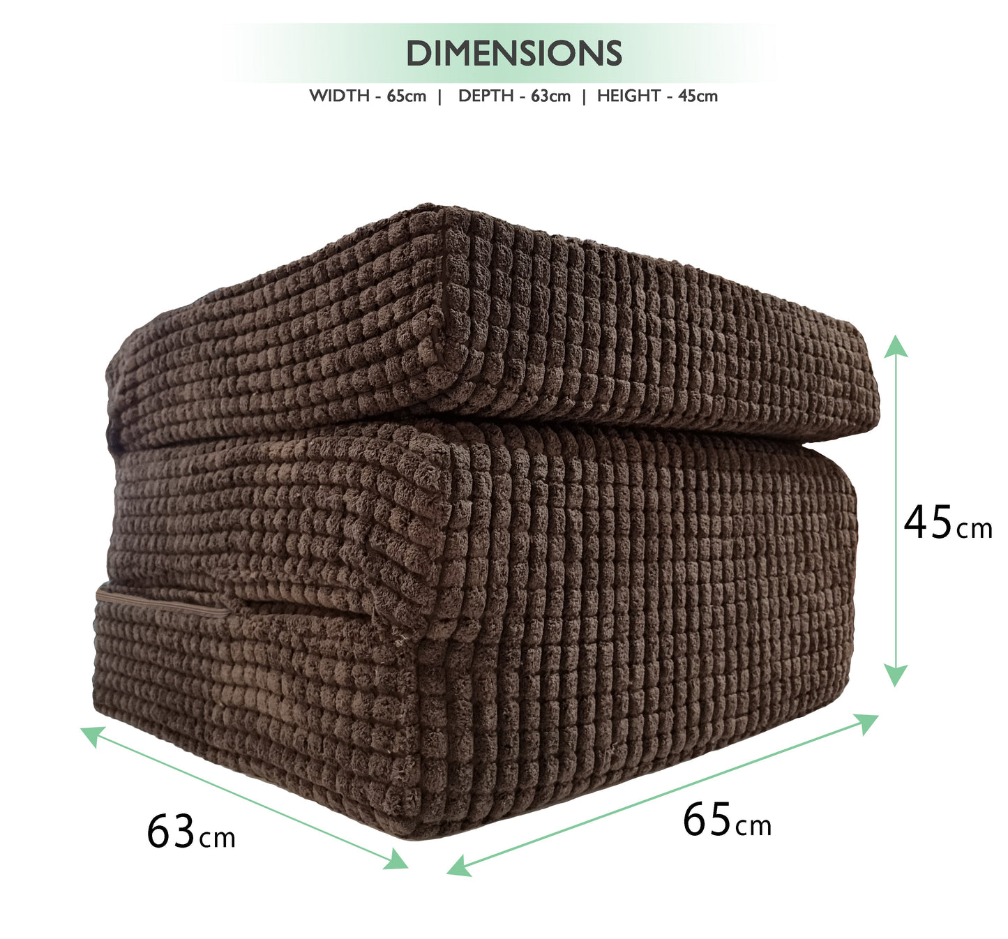 Tri-Folding Futon Mattress with Soft Jumbo Cord Cover and Matching Cushion