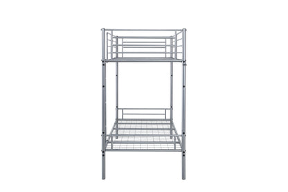 Lynton Metal Bunk Bed with Mesh Base | Split into 2 Singles | Silver Frame 3FT