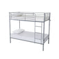 Lynton Silver Metal 3ft Bunk Bed with Mesh Base and Guardrail, Splits into 2 Singles
