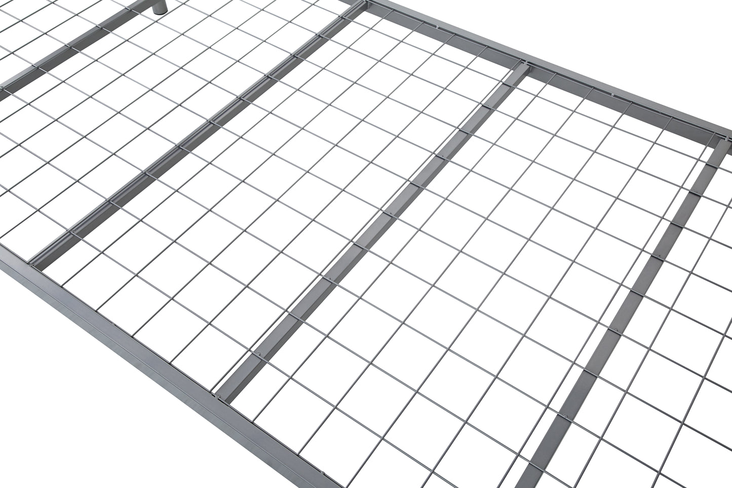 Lynton Metal Bunk Bed with Mesh Base | Split into 2 Singles | Silver Frame 3FT