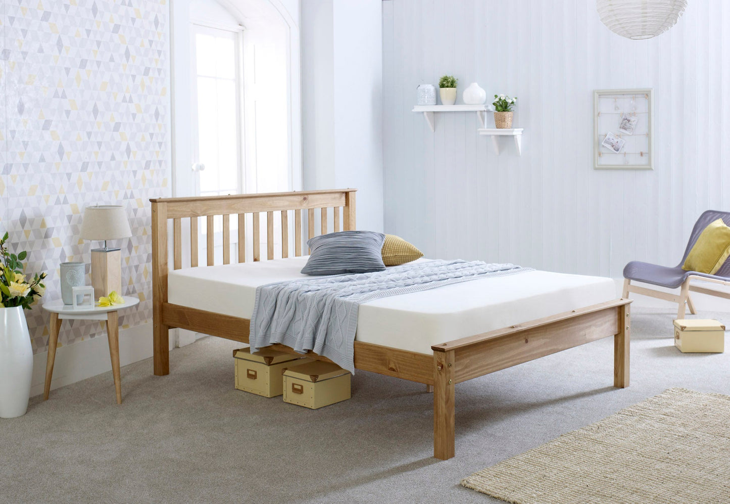 Chester Pine Wooden Bed Frame – Single, Small Double, Double & King Sizes | Optional Storage Drawers