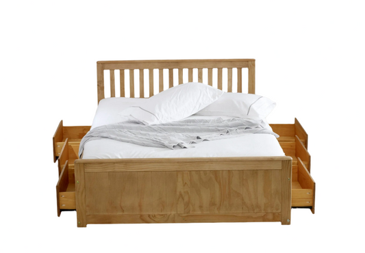 4'0 Mission Waxed Pine Wooden Storage Bed