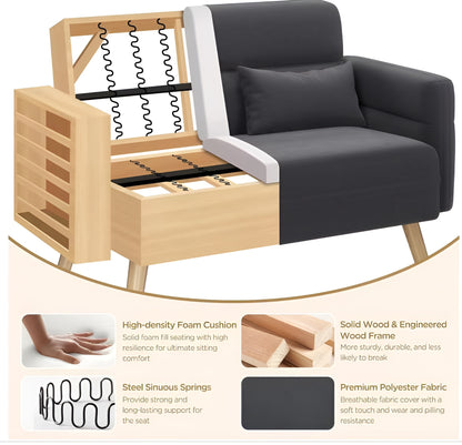 Reegan L-Shaped Corner Sofa Bed with Hidden Storage & Reversible Chaise – Grey or Brown