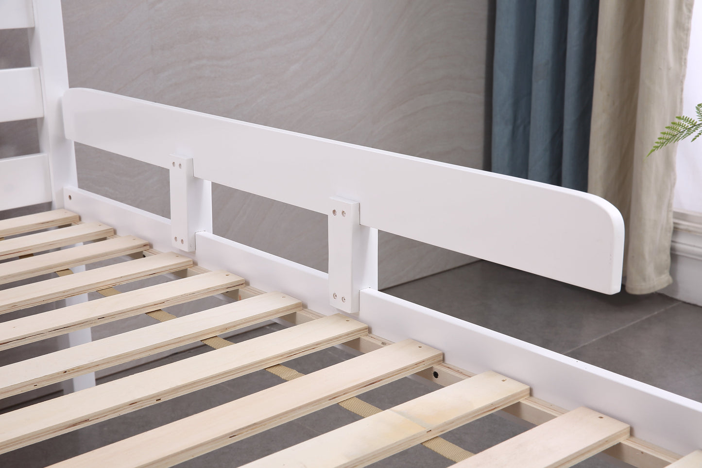 Captain Wooden Bed with Trundle, Storage Drawers and Safety Guard Rail