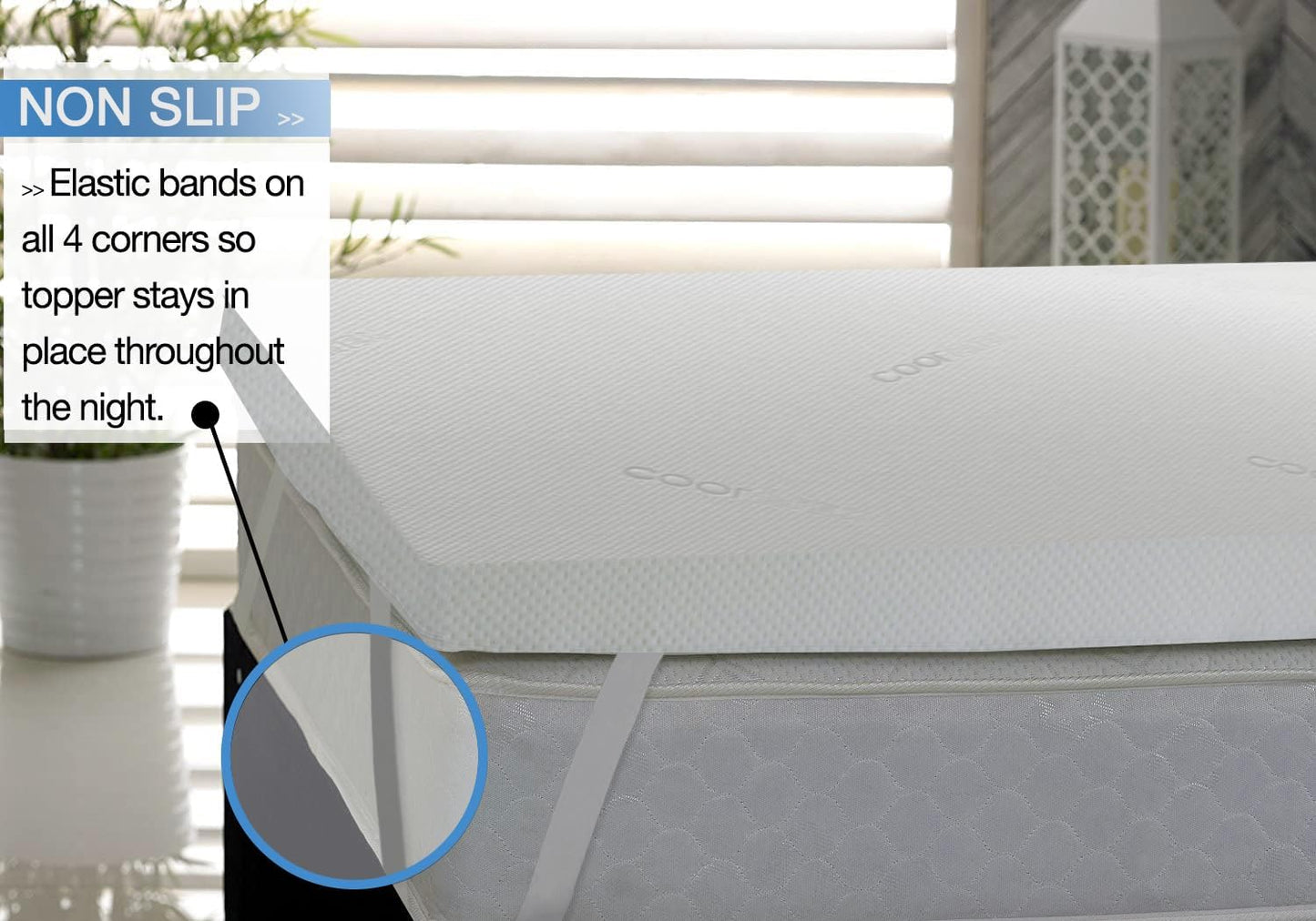 Memory Foam Mattress Topper with Cover, 3 inch
