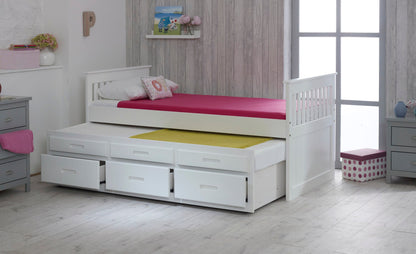Captains White Wooden Guest Bed Frame - 3ft Single