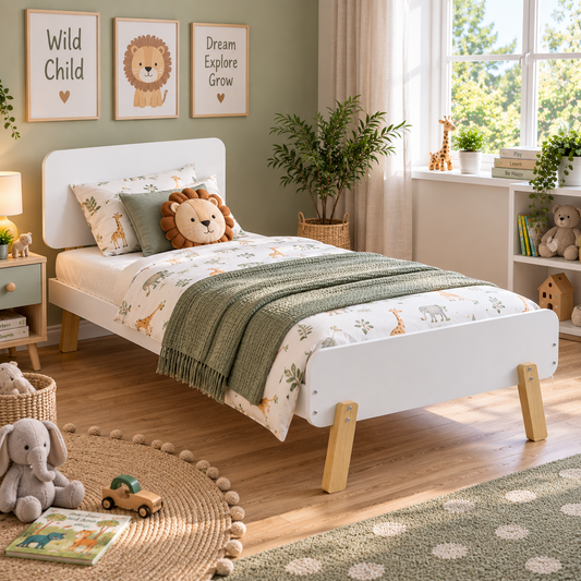 3ft Atlantic Single Bed White Wooden Bed Frame for Kids, Teenagers, Guest Rooms & Bedrooms