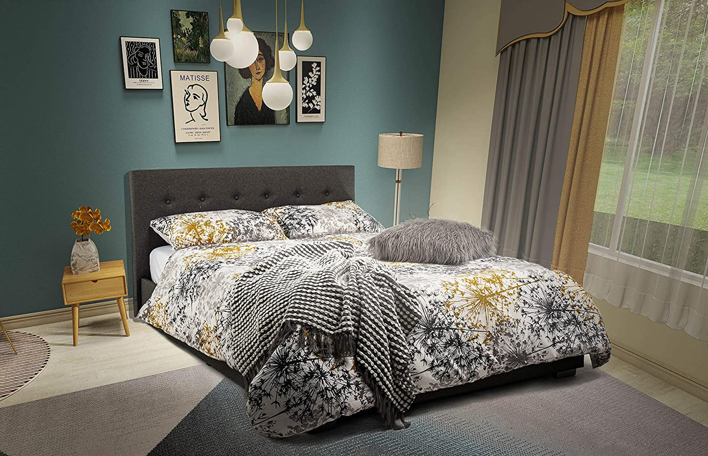 Bath Ottoman Gas Lift Fabric Storage Bed (Various Sizes)