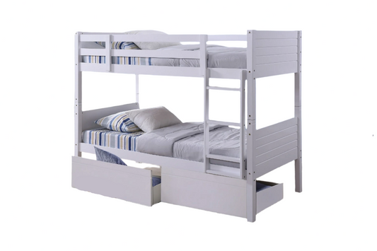 Bedford White Wooden Bunk Bed Frame - 3ft Single