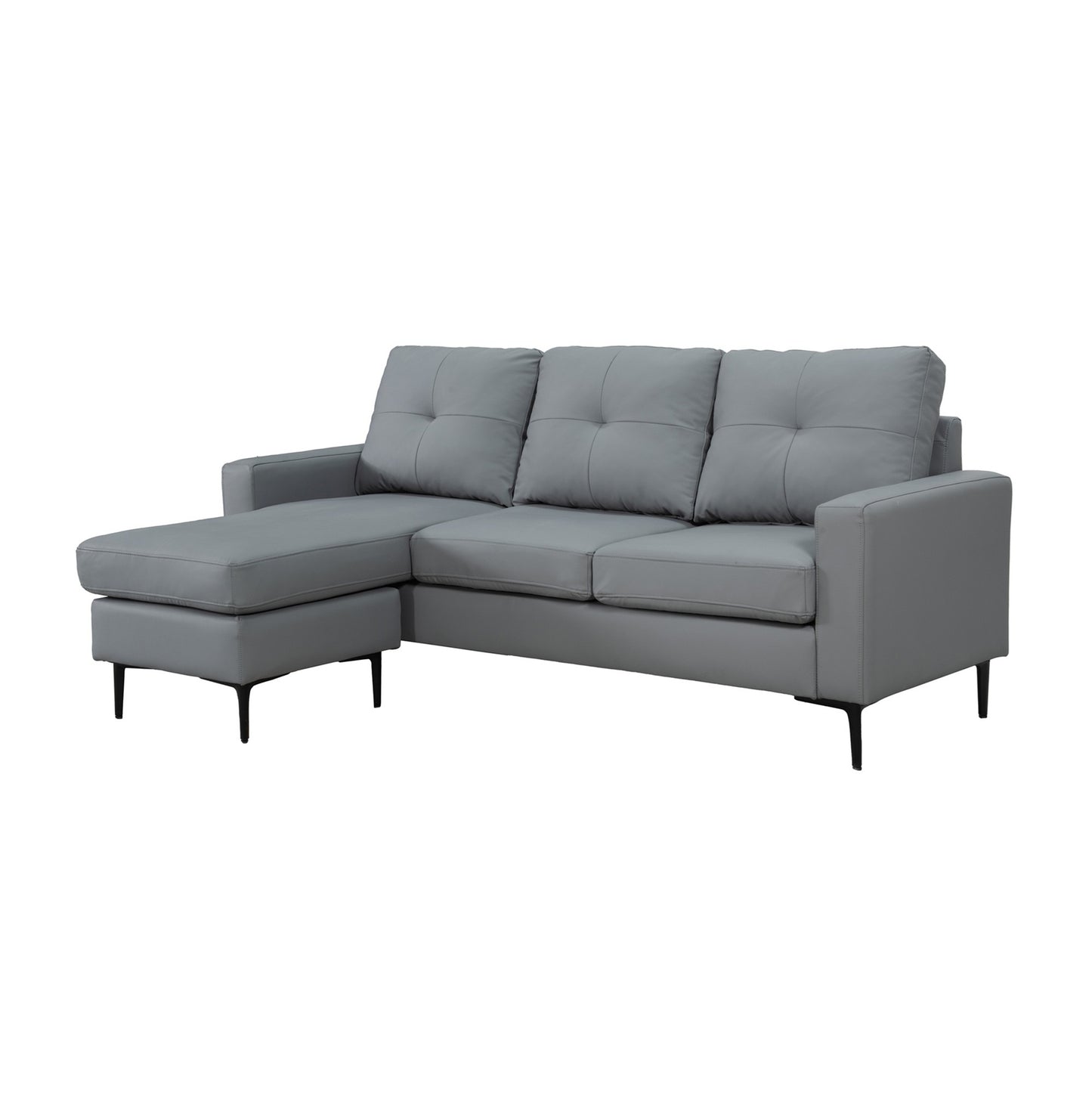 Elm PU Air Leather Corner Sofa with Movable Footrest – Modern L-Shape Comfort