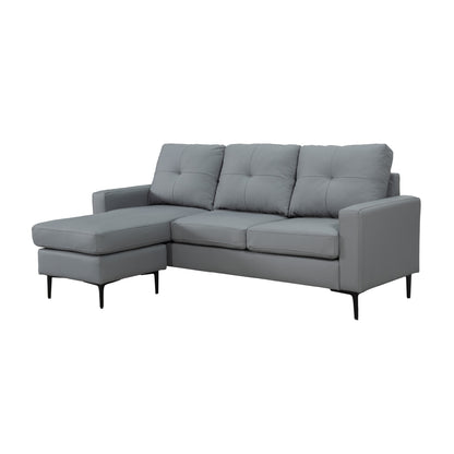 Elm PU Air Leather Corner Sofa with Movable Footrest – Modern L-Shape Comfort