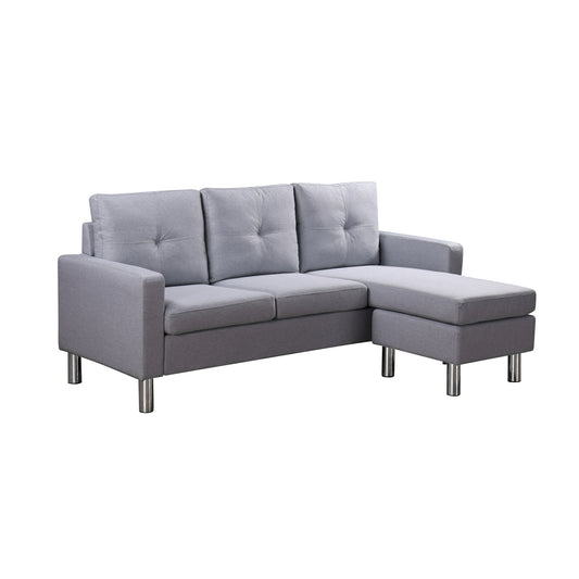 Elm Corner Sofa with Footrest – Modern Grey Fabric | Space-Saving Comfort & Contemporary Design