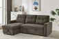 Reegan L-Shaped Corner Sofa Bed with Hidden Storage & Reversible Chaise – Grey or Brown