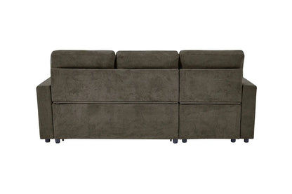 Reegan L-Shaped Corner Sofa Bed with Hidden Storage & Reversible Chaise – Grey or Brown