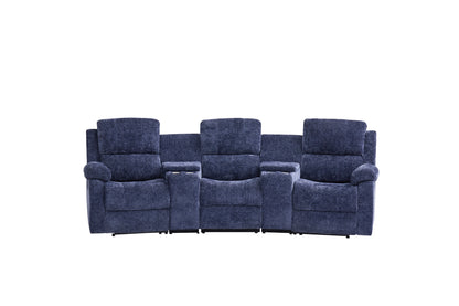 Nova 3-Seater Recliner Sofa – Manual Recliners | USB Ports | Cupholders | Hidden Storage