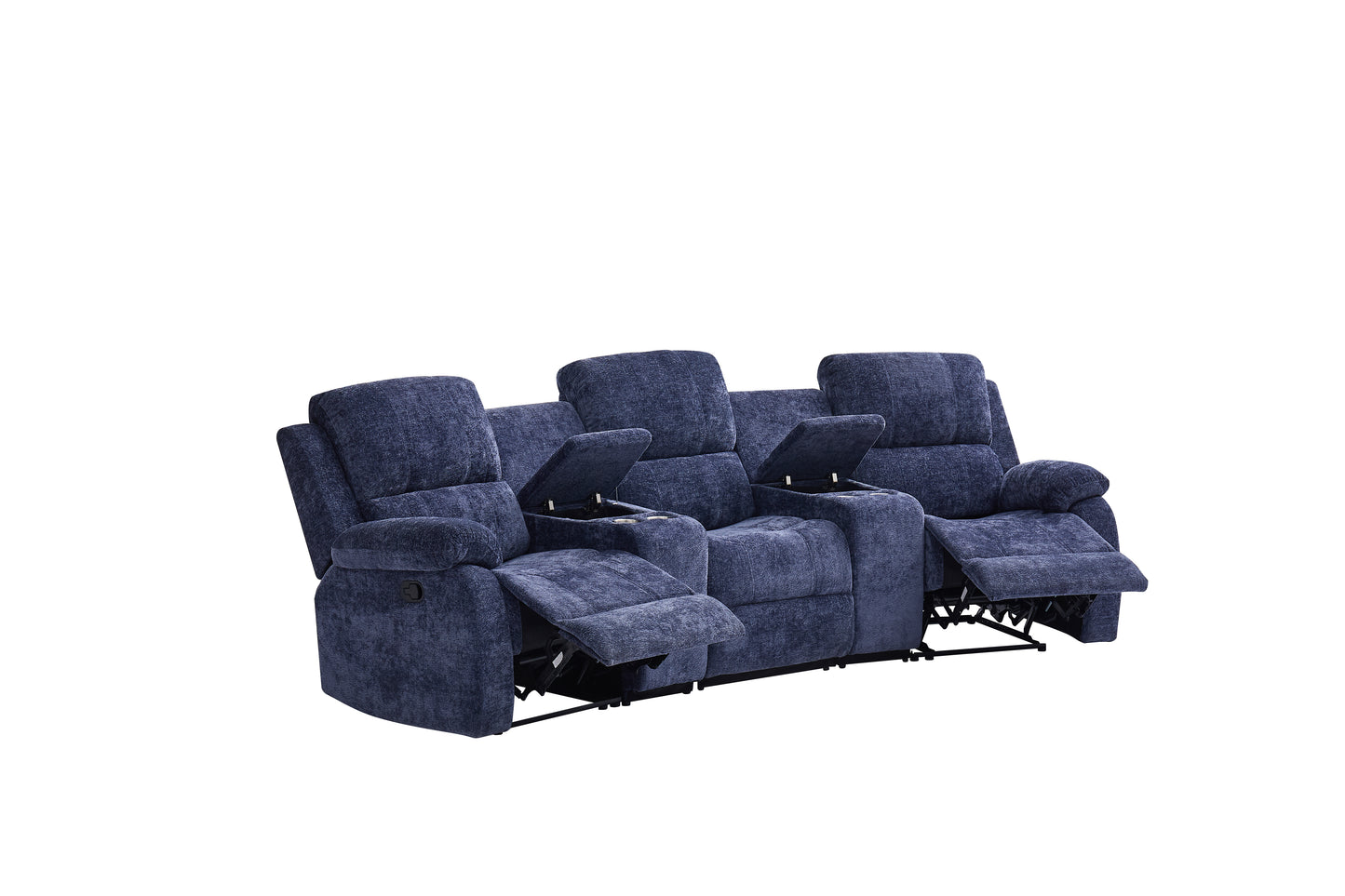Nova 3-Seater Recliner Sofa – Manual Recliners | USB Ports | Cupholders | Hidden Storage
