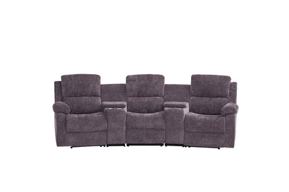 Nova 3-Seater Recliner Sofa – Manual Recliners | USB Ports | Cupholders | Hidden Storage