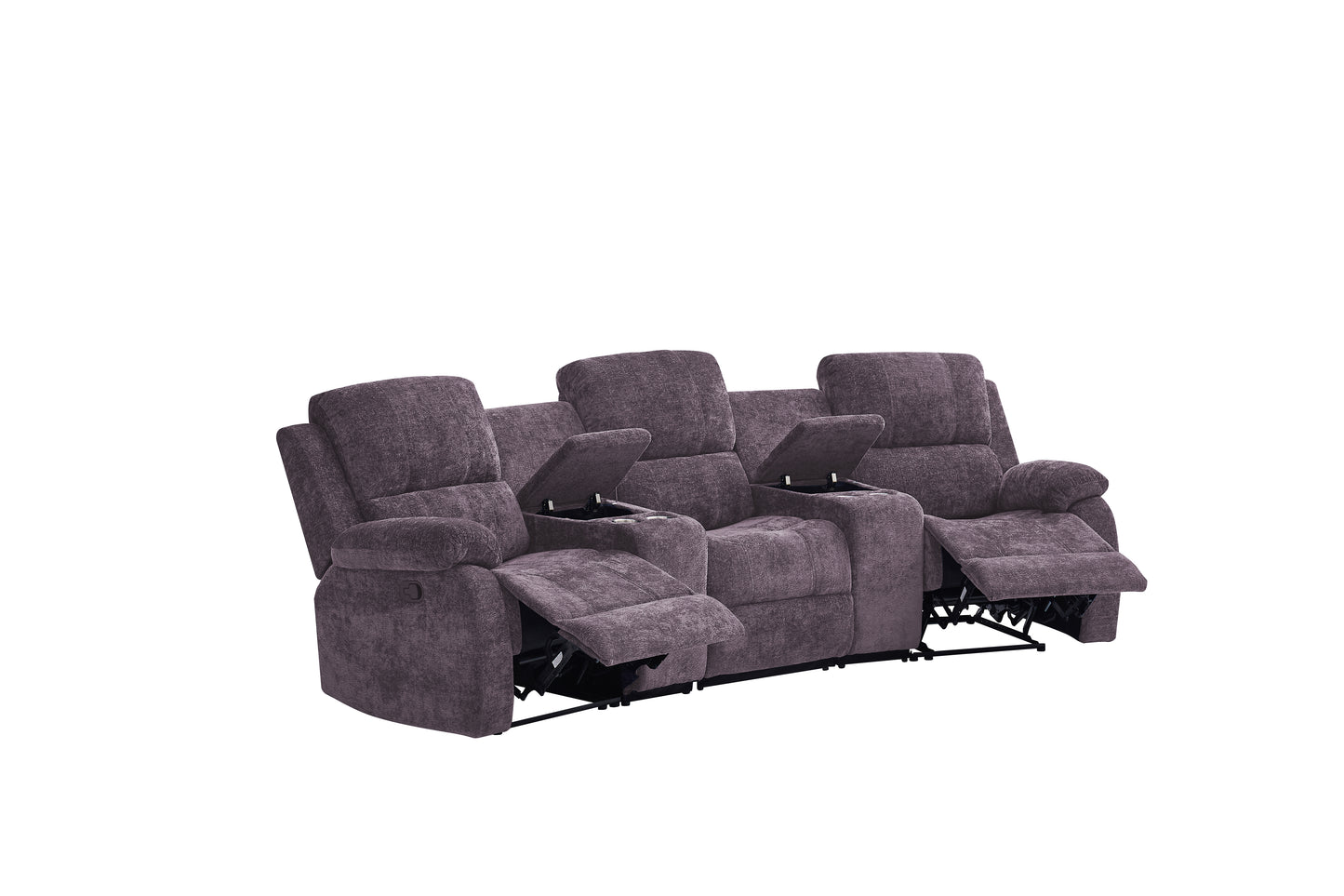 Nova 3-Seater Recliner Sofa – Manual Recliners | USB Ports | Cupholders | Hidden Storage
