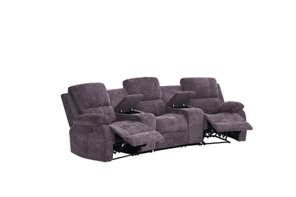 Nova 3-Seater Recliner Sofa – Manual Recliners | USB Ports | Cupholders | Hidden Storage