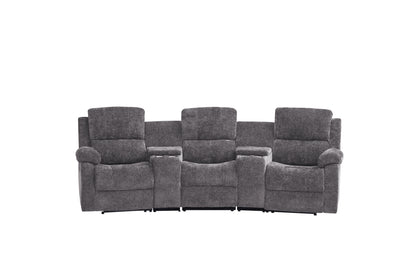 Nova 3-Seater Recliner Sofa – Manual Recliners | USB Ports | Cupholders | Hidden Storage