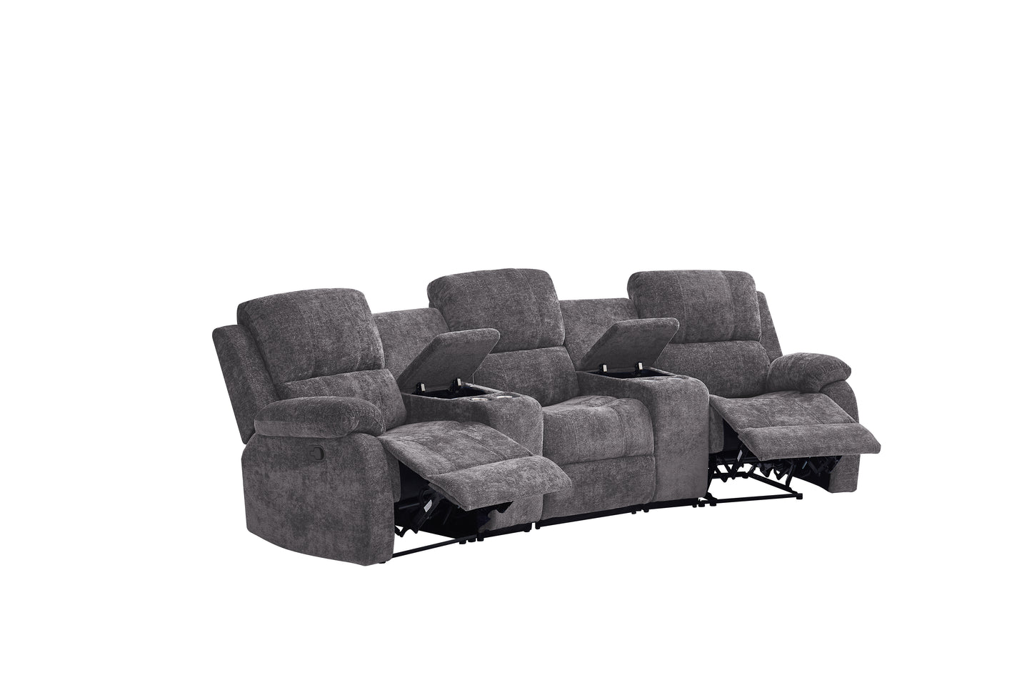 Nova 3-Seater Recliner Sofa – Manual Recliners | USB Ports | Cupholders | Hidden Storage