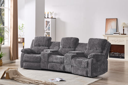 Nova 3-Seater Recliner Sofa – Manual Recliners | USB Ports | Cupholders | Hidden Storage