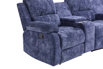 Nova 3-Seater Recliner Sofa – Manual Recliners | USB Ports | Cupholders | Hidden Storage