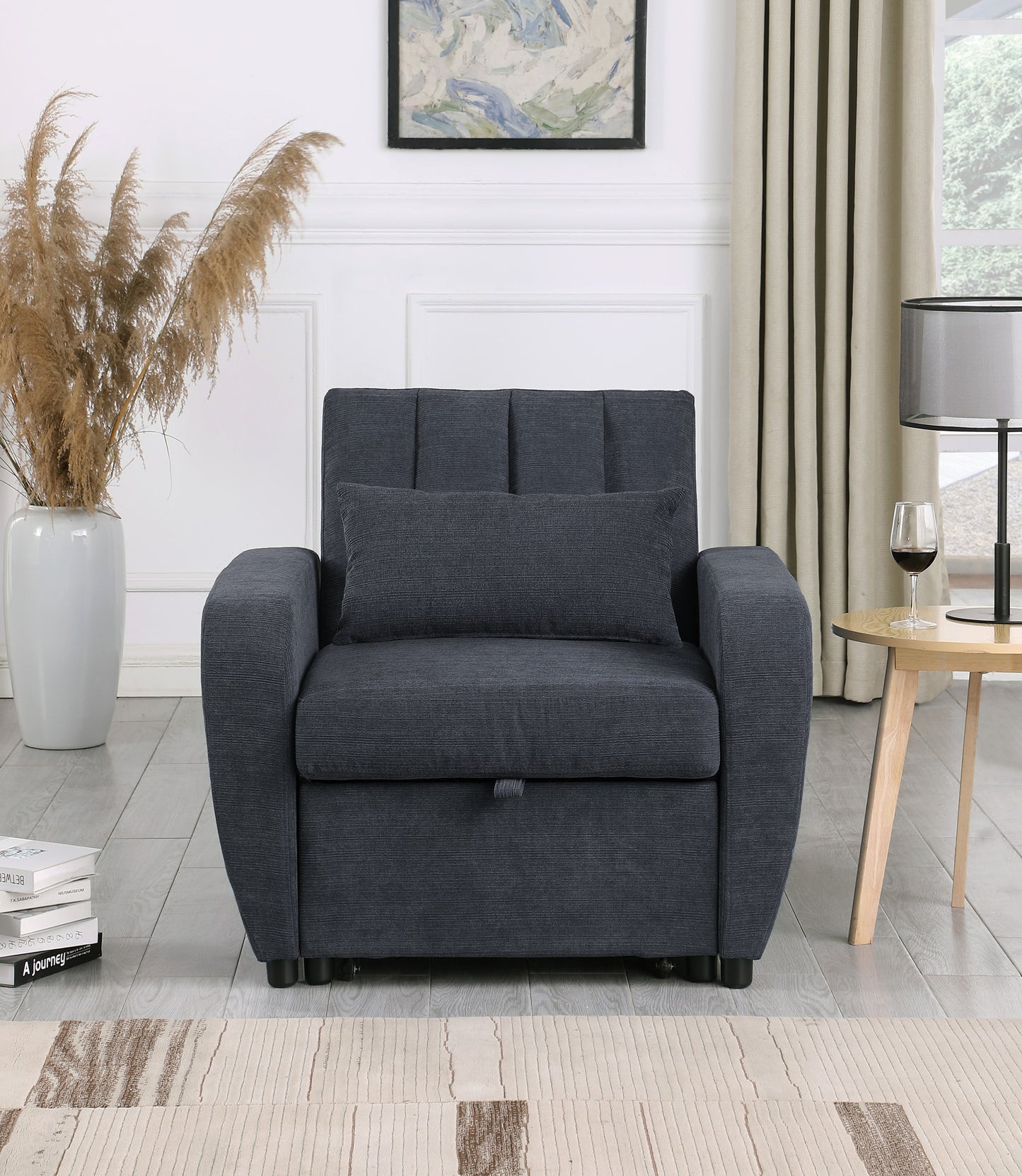 Gibson Modern Fabric 1 Seater Chair Bed with Pillow - Stylish, Smart ,Ultra-Comfortable