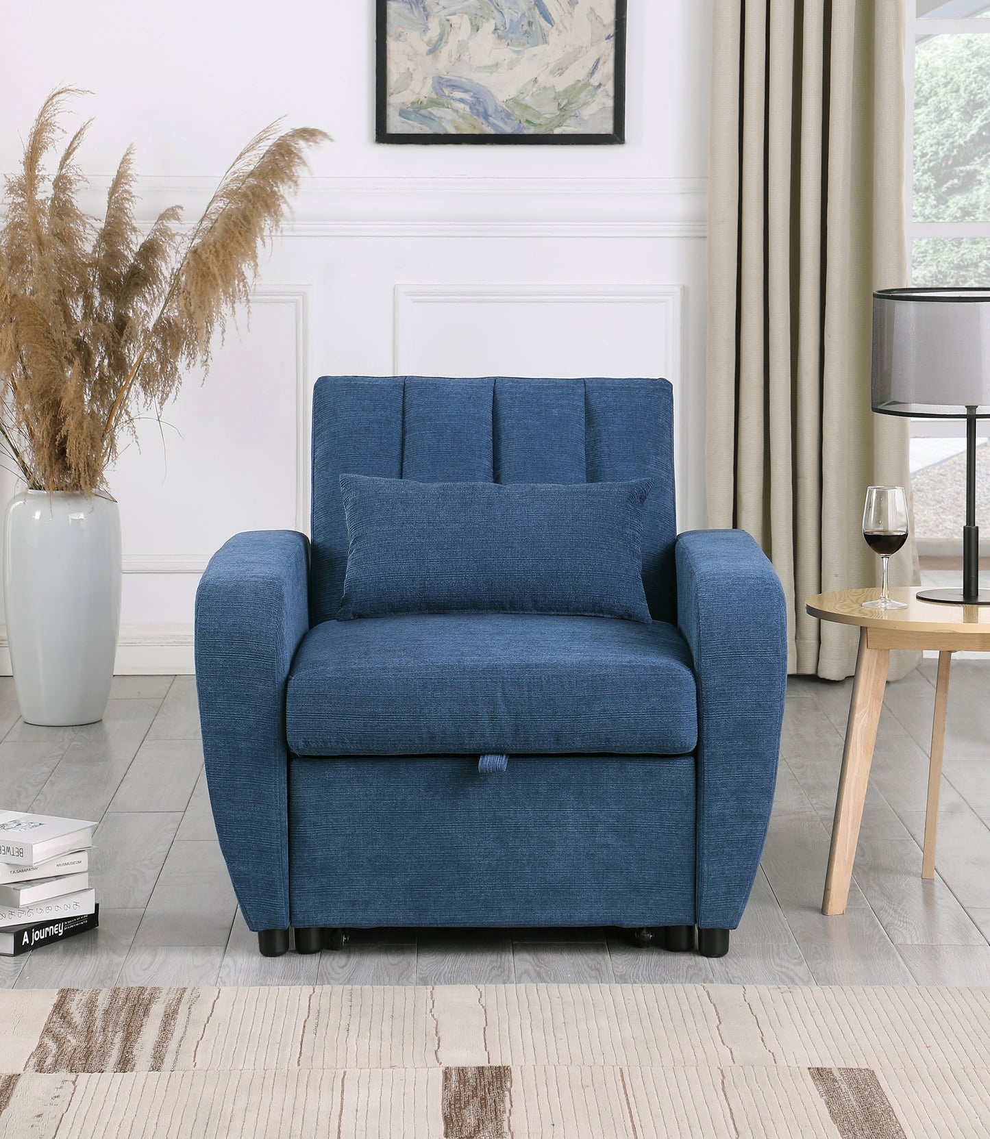 Gibson Modern Fabric 1 Seater Chair Bed with Pillow - Stylish, Smart ,Ultra-Comfortable