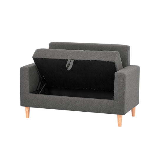 Smart Compact Sofa with Hidden Storage – 2 & 3 Seater in Dark Grey & Taupe