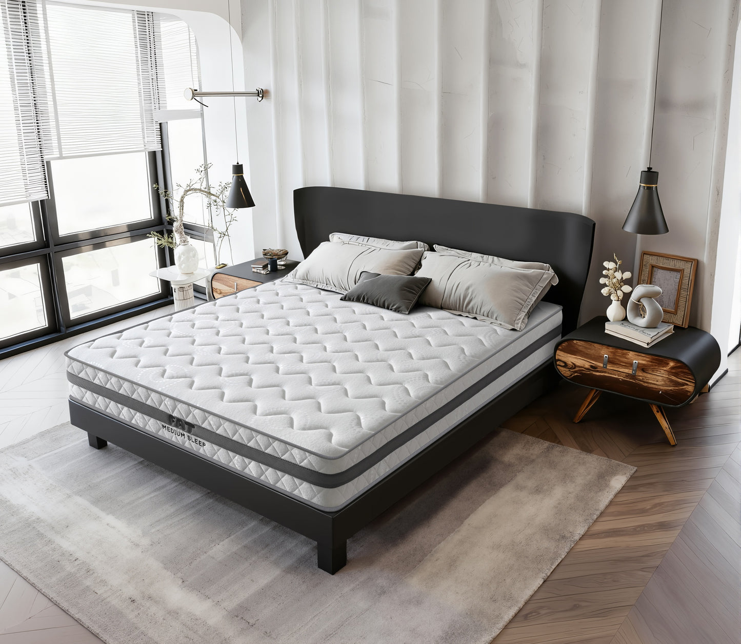 FAT Sleep Medium Firm 20cm Mattress | Tight Top Bonnell Spring | 2.3mm Wire | 4 Sizes