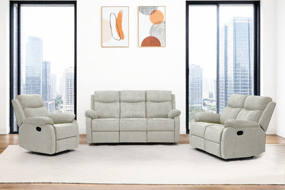 Dexter 3 Piece Recliner Sofa Set 1 2 3 Seater Fabric Manual Settee 3 Colours