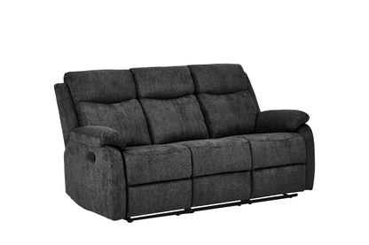 Dexter 3 Piece Recliner Sofa Set 1 2 3 Seater Fabric Manual Settee 3 Colours