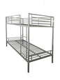 Torquay Metal Bunk Bed Frame - Strong, High Guardrail - Silver (Mattresses Available)