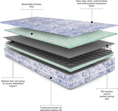 Lynton Metal Bunk Bed with Mesh Base | Split into 2 Singles | Silver Frame 3FT