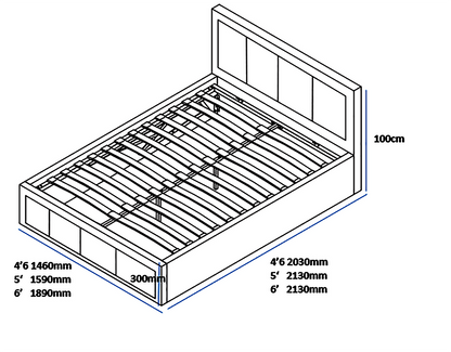 Yate Ottoman Gas Lift Storage Bed (Various Sizes)