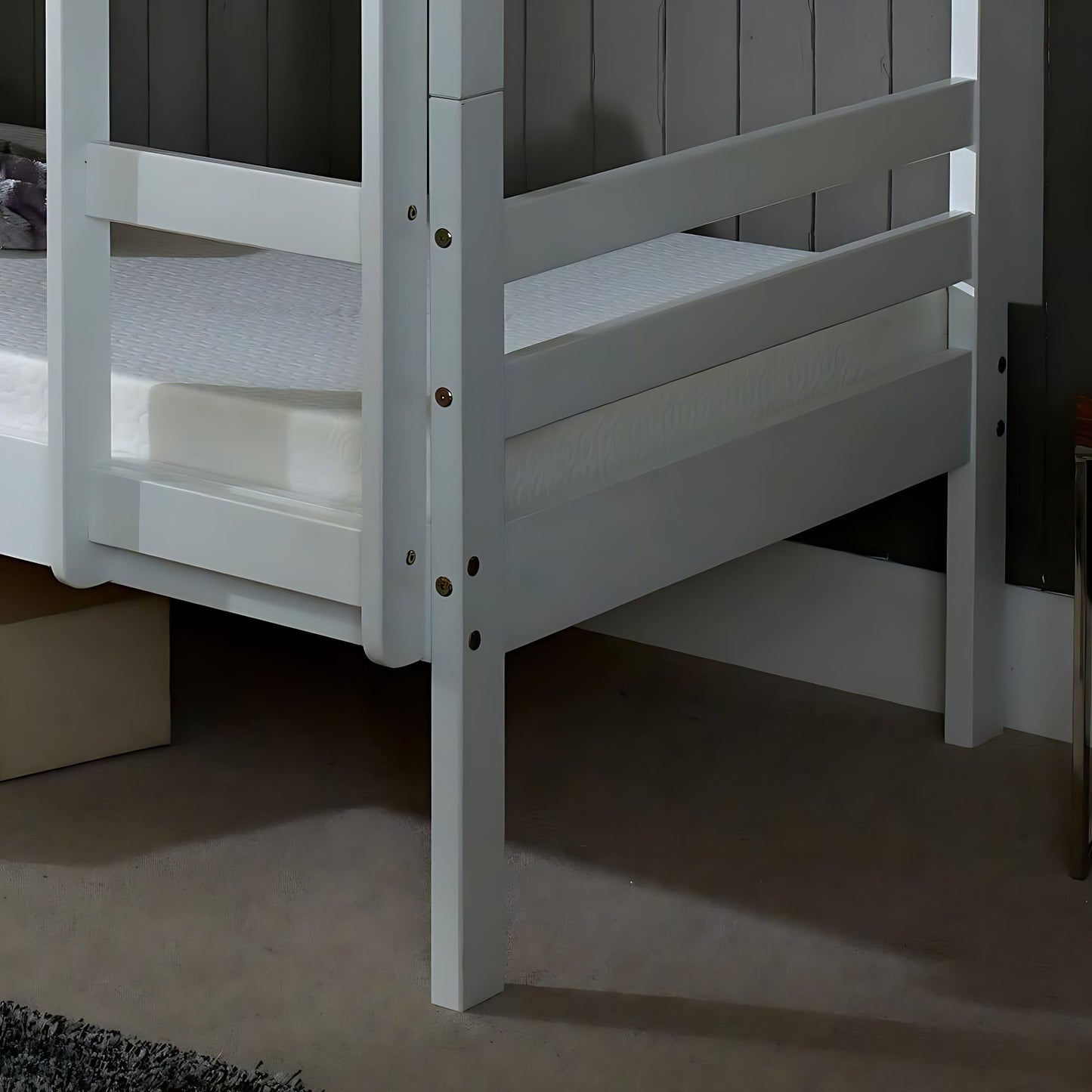 Durham White Wooden Bunk Bed – Splits into Two Singles | Space-Saving, Safe & Stylish for Kids’ Rooms