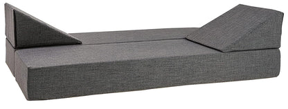 Double Floor Futon Stacking Mattress in Grey - Can Split into 2 Singles