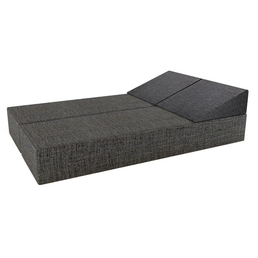 Double Floor Futon Stacking Mattress in Grey - Can Split into 2 Singles