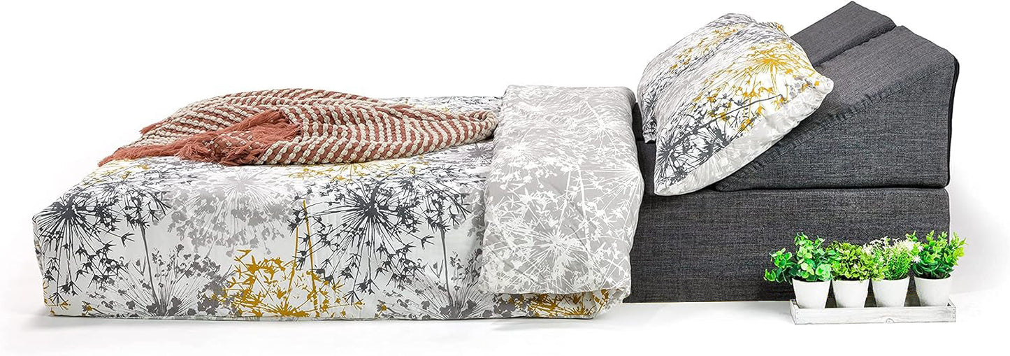 Double Floor Futon Stacking Mattress in Grey - Can Split into 2 Singles