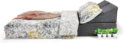 Double Floor Futon Stacking Mattress in Grey - Can Split into 2 Singles