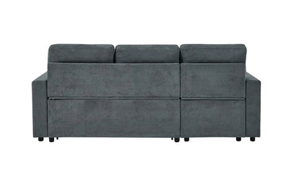 Reegan L-Shaped Corner Sofa Bed with Hidden Storage & Reversible Chaise – Grey or Brown