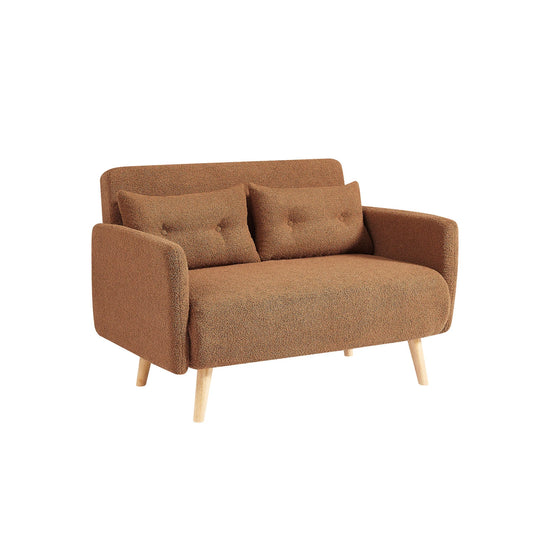 Roxy Modern 2-Seater Loveseat Sofa, Convertible Fold-out Sofabed, Borg Fabric