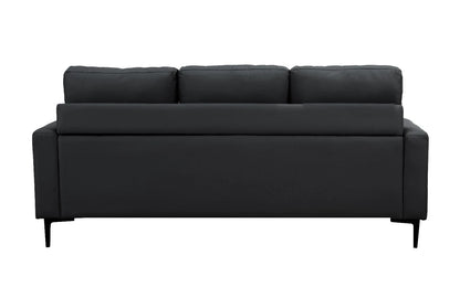 Elm PU Air Leather Corner Sofa with Movable Footstool – Modern L-Shape Comfort