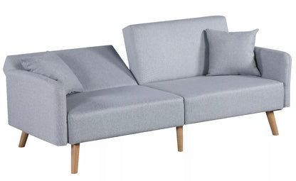 Zara Linen Fabric Corner Sofa Bed with Matching Footstool – Stylish, Space-Saving Comfort