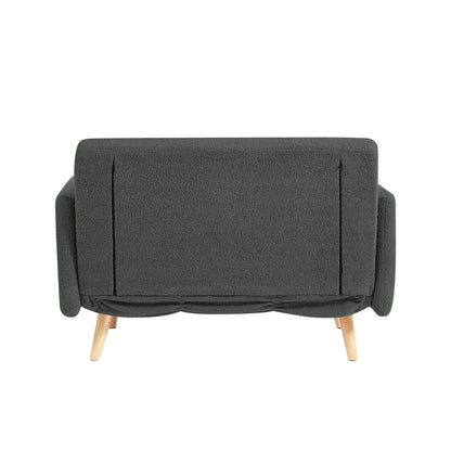 Roxy Modern 2-Seater Loveseat Sofa, Convertible Fold-out Sofabed, Borg Fabric